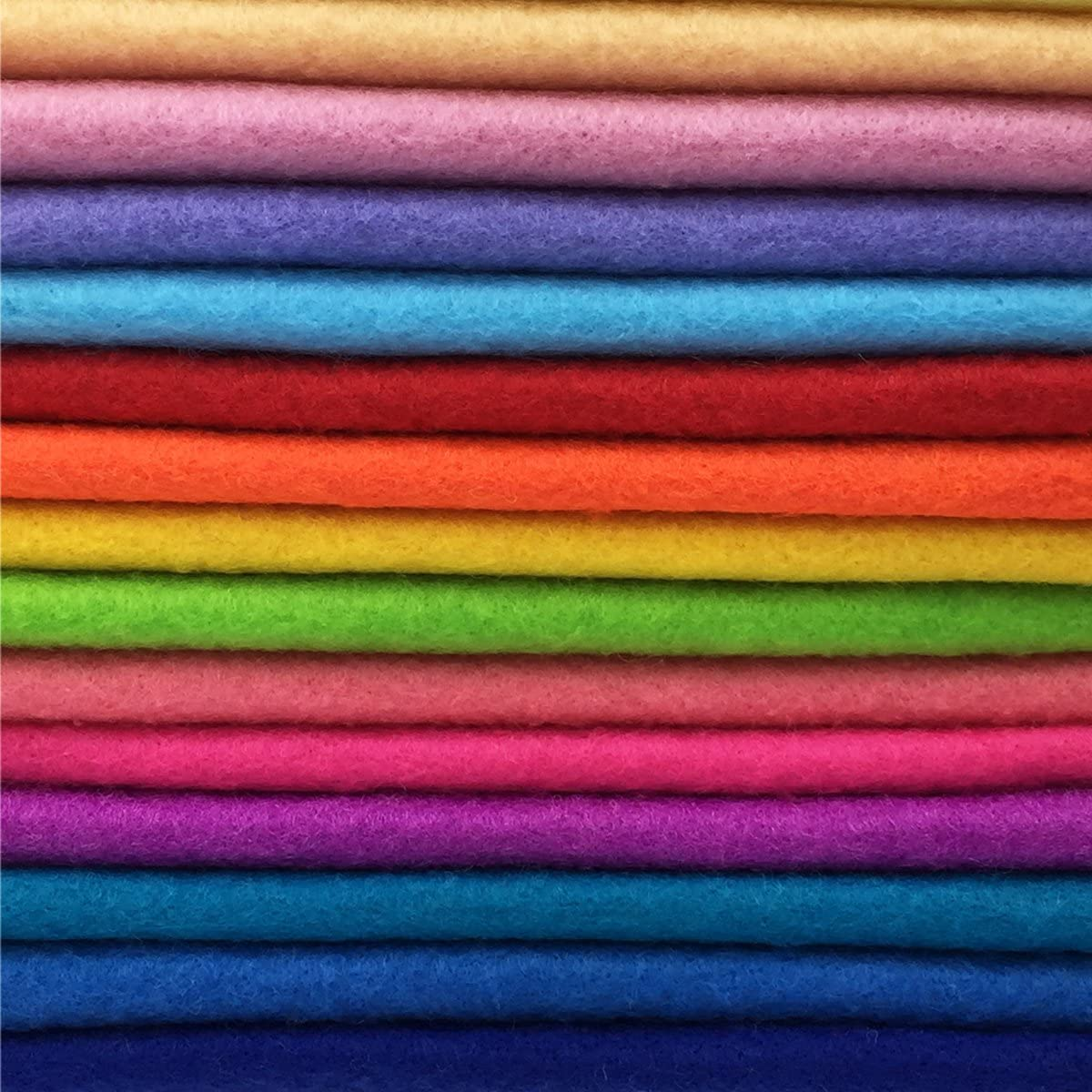 Flic-Flac 28Pcs 12 X 8 Inches (30Cmx20Cm) 1.4Mm Thick Soft Felt Fabric Sheet Assorted Color Felt Pack DIY Craft Sewing Squares Nonwoven Patchwork image number 3