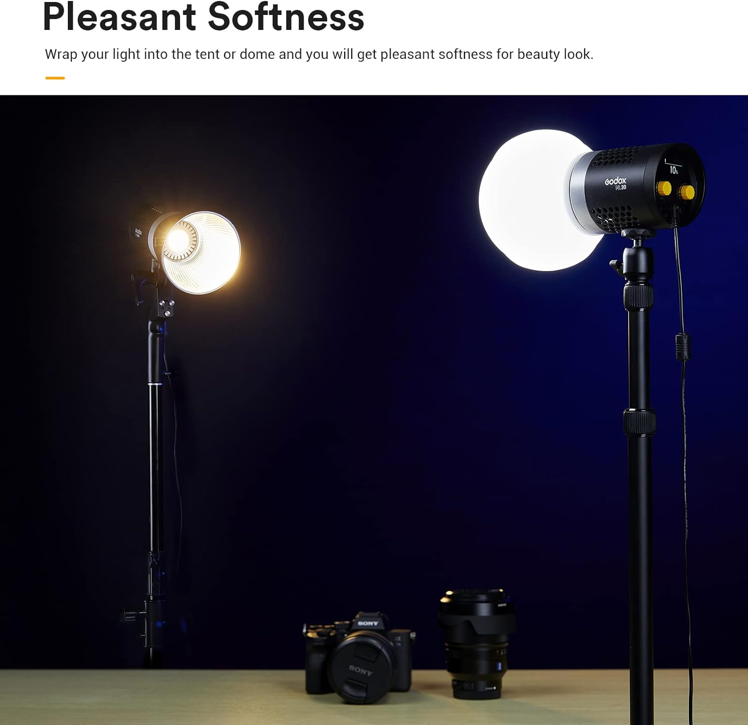 Godox ML-CD15 Foldable Dome Diffuser Kit with 3 Adapters for Godox ML30 Ml30Bi ML60 Ml60Bi & Ad100Pro AD200 AD200PRO & V1 V860III V860II V850III TT685II TT685 Series Flash image number 1