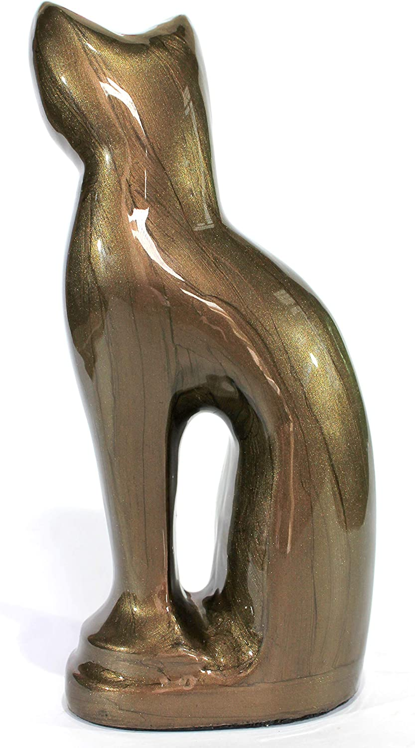 Esplanade- Cat Kitten Shape Cremation Urn | Memorial Funeral Burial Full-Size Urn for Ashes| - Blue image number 5