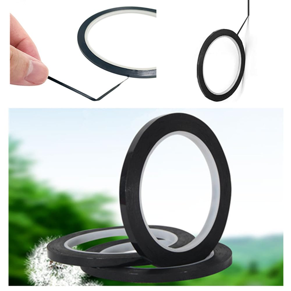 3Mm Whiteboard Tape, Black Whiteboard Tape, Wanfoou 10 Rolls 216Feet/66M Gridding Tape Graphic Chart Art Tape for Offices Whiteboard Marker Scrapbooks Line Charts Decor image number 1