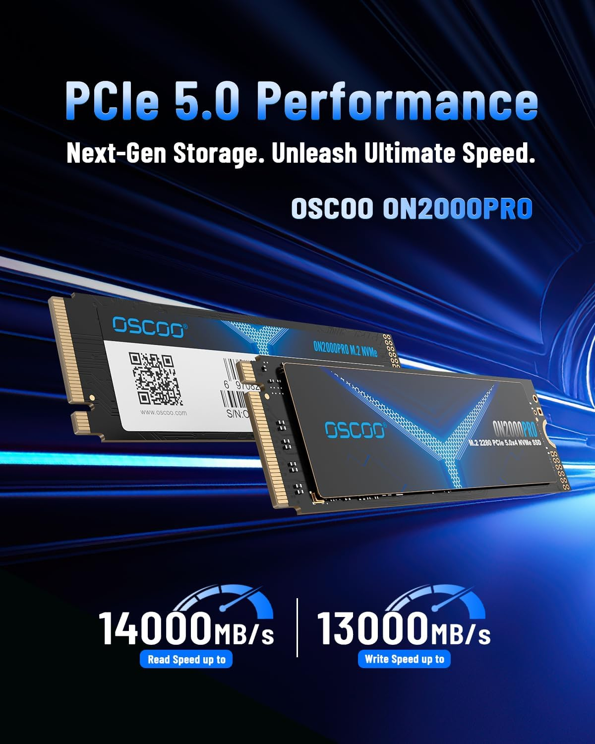 OSCOO 2TB SSD Pcie 5.0X4 M.2 2280 Seq. up to 14000/13000 Mb/S Read/Write Gen5 Nvme 3D TLC NAND High Performance Internal Solid State Drive for AI Applications, Gaming, PC, Laptop On2000Pro image number 5