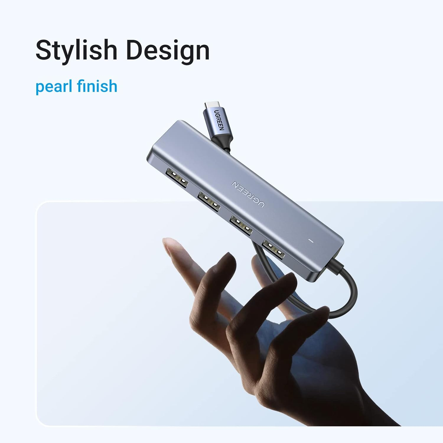 UGREEN USB C Hub 4 Ports with 5V/2.4A Power Supply, Type C Splitter Powered with 4 USB 3.0 for PC Laptop Tablet Phone Compatible with Macbook Imac Ipad Iphone 16/15 Pro Max Galaxy S25 (0.15M) image number 2