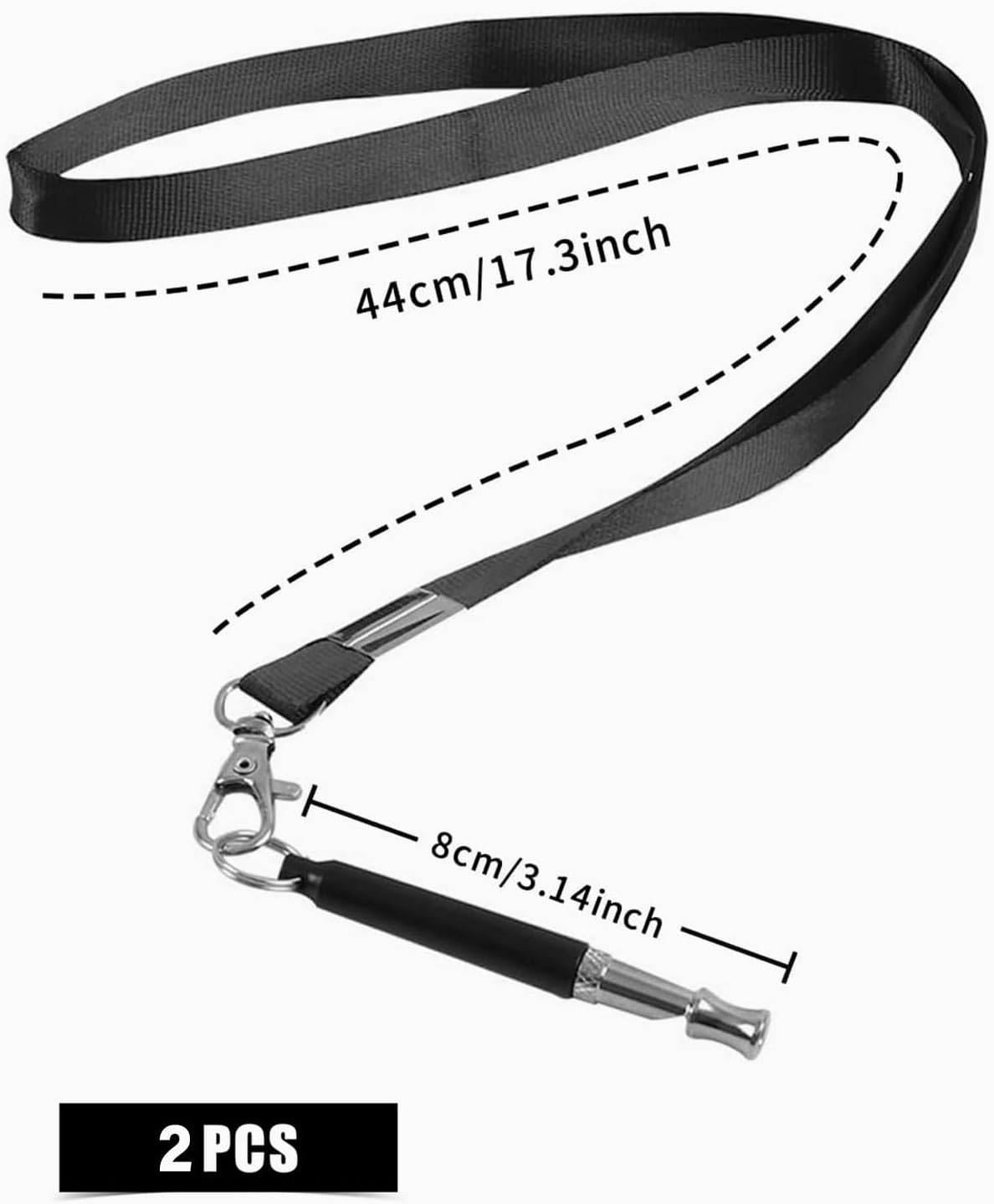 AORHOFJ 2 Pack Dog Whistle against Barking, Used for the Back Call, Dog Whistle against Barking, Dog Whistle High Frequency Silent, Adjustable Dog Whistle against Barking, with Lanyard image number 3