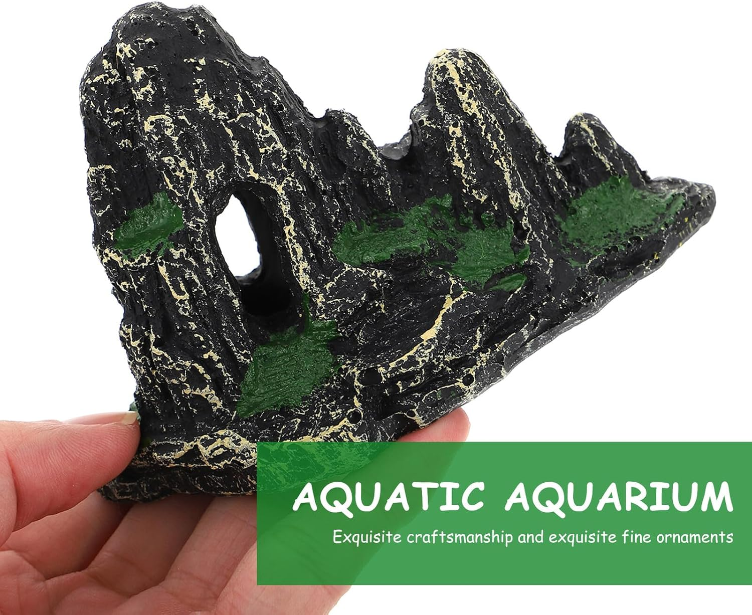 ARTSEWPLY Artificial Resin Rockery Ornament Aquarium Decor, Realistic Miniature Hill Statue for Fish Tank Landscape Scenery, Natural Aquarium Supply Suitable for Aquatic Pets image number 6