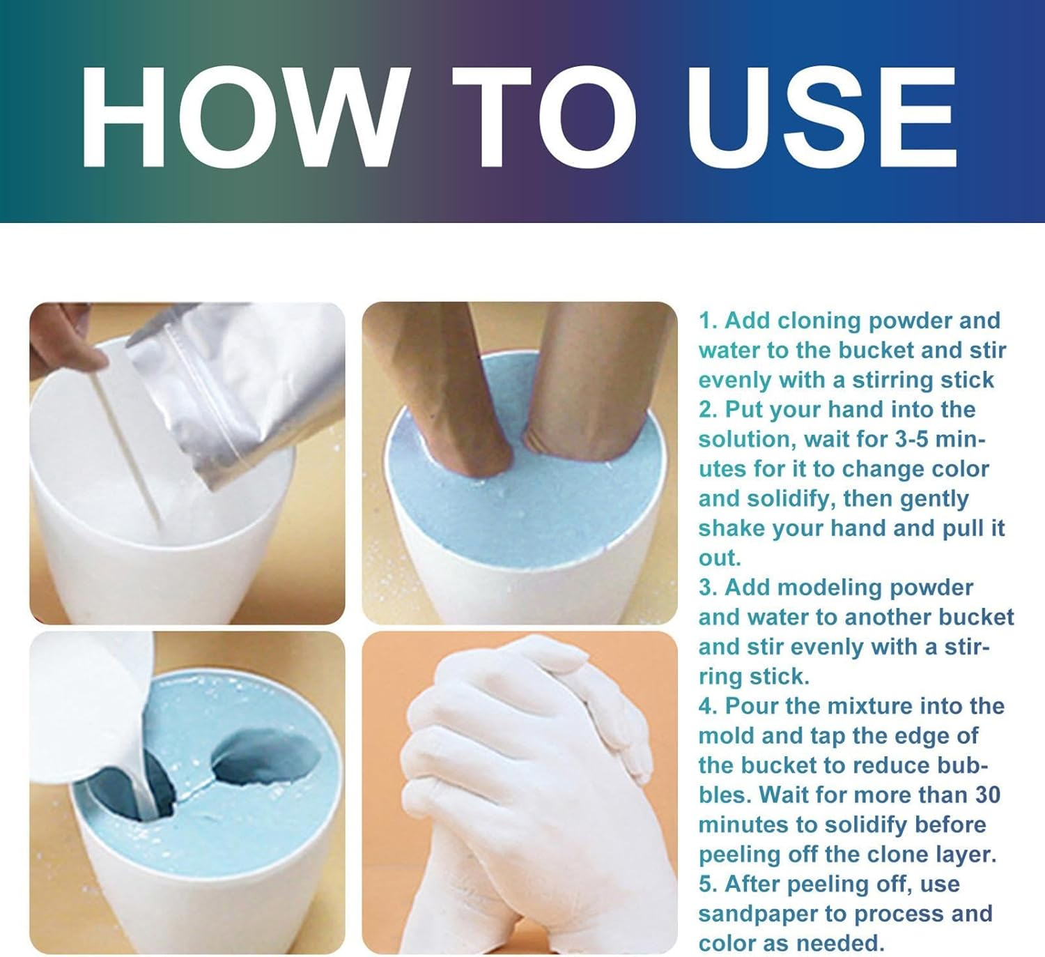 Vitsrisea Hand Casting Kit - DIY Hand Casting - Creative Couples Activities - Decorative Souvenir Sculpture for Home Decoration