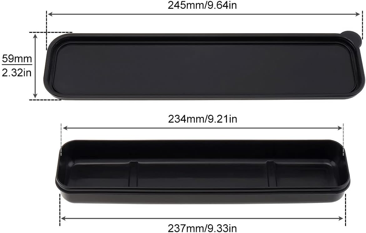 Origlam Portable Cutlery Box, Travel Tableware Storage Case, Simple Tableware Storage Box for Cutlery Set, 24.5 X 5.9 Cm (Black)