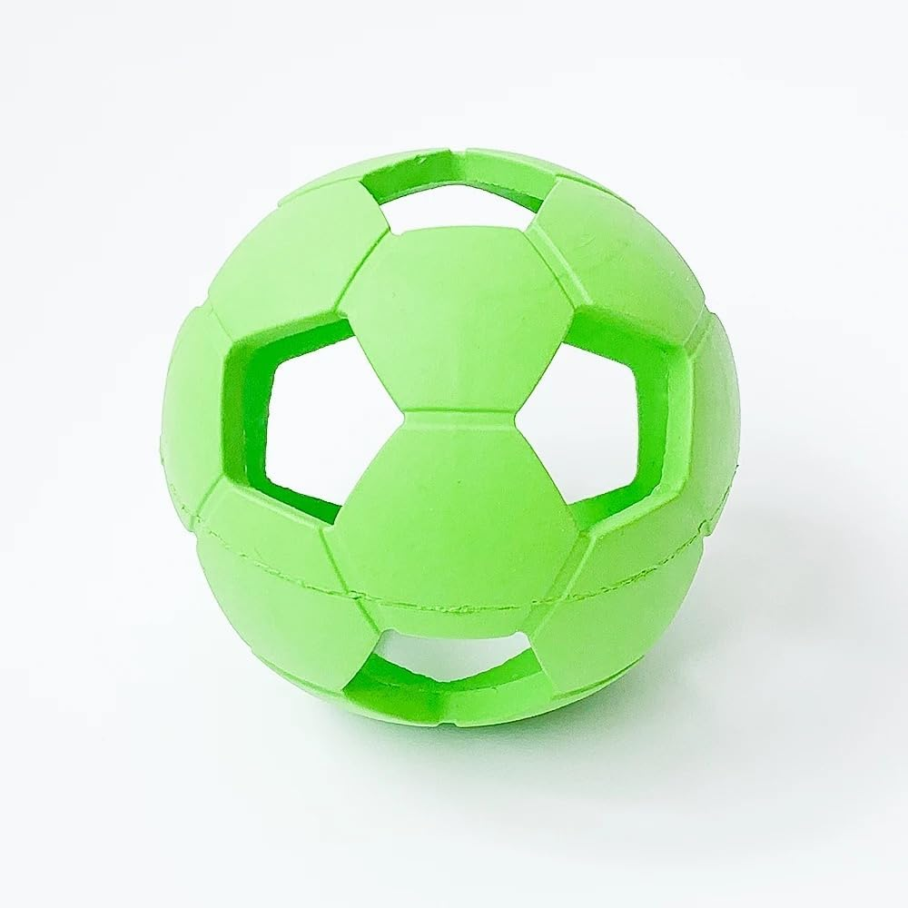 Interactive Dog Soccer Ball Toy, Natural Rubber, Non Toxic & Eco Friendly, High Bounce Ball for Fetch and Play, Dishwasher Safe (Green, Medium) image number 1