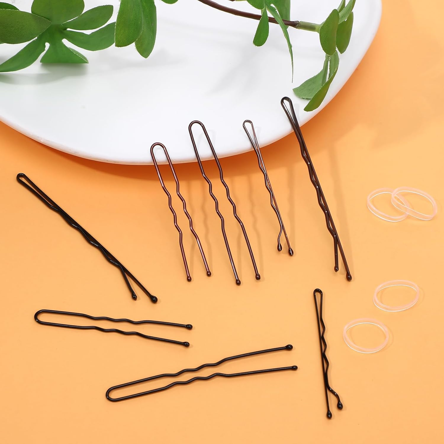 Dusaniyali 600 Piece Hair Pins Set, Metal Wavy Shape Hair Clips, Hairpin Black and Brown, U Hair Clips, Bun Pins, Hair Accessories with Storage Box