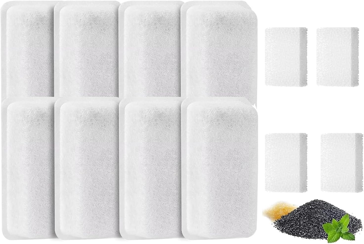Cat Water Fountain Stainless Steel - 4L Pet Water Fountain for Cats Indoor - Automatic Pet Watering Dispenser Replacement Filters, 8 Pack Replacement Filters & 4 Pack Replacement Sponges image number 3
