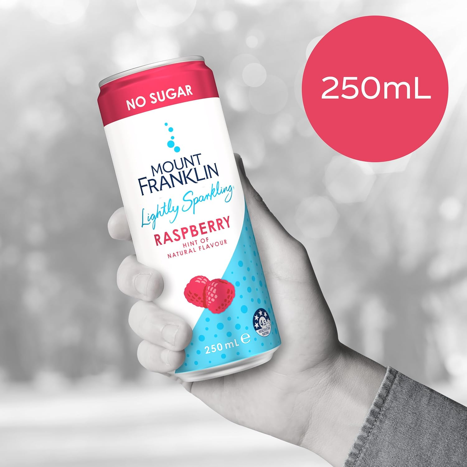 Mount Franklin Lightly Sparkling Water Raspberry Multipack Mini Cans 24X250Ml image number 3