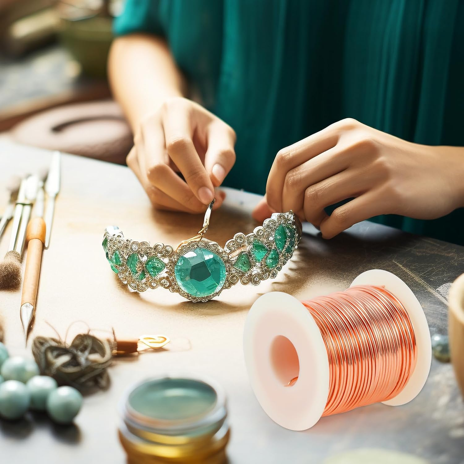 99.9% Dead Soft Copper Wire, 20 Gauge/ 0.8 Mm Diameter, 328 Feet/ 100 M, 1 Pound Spool image number 3