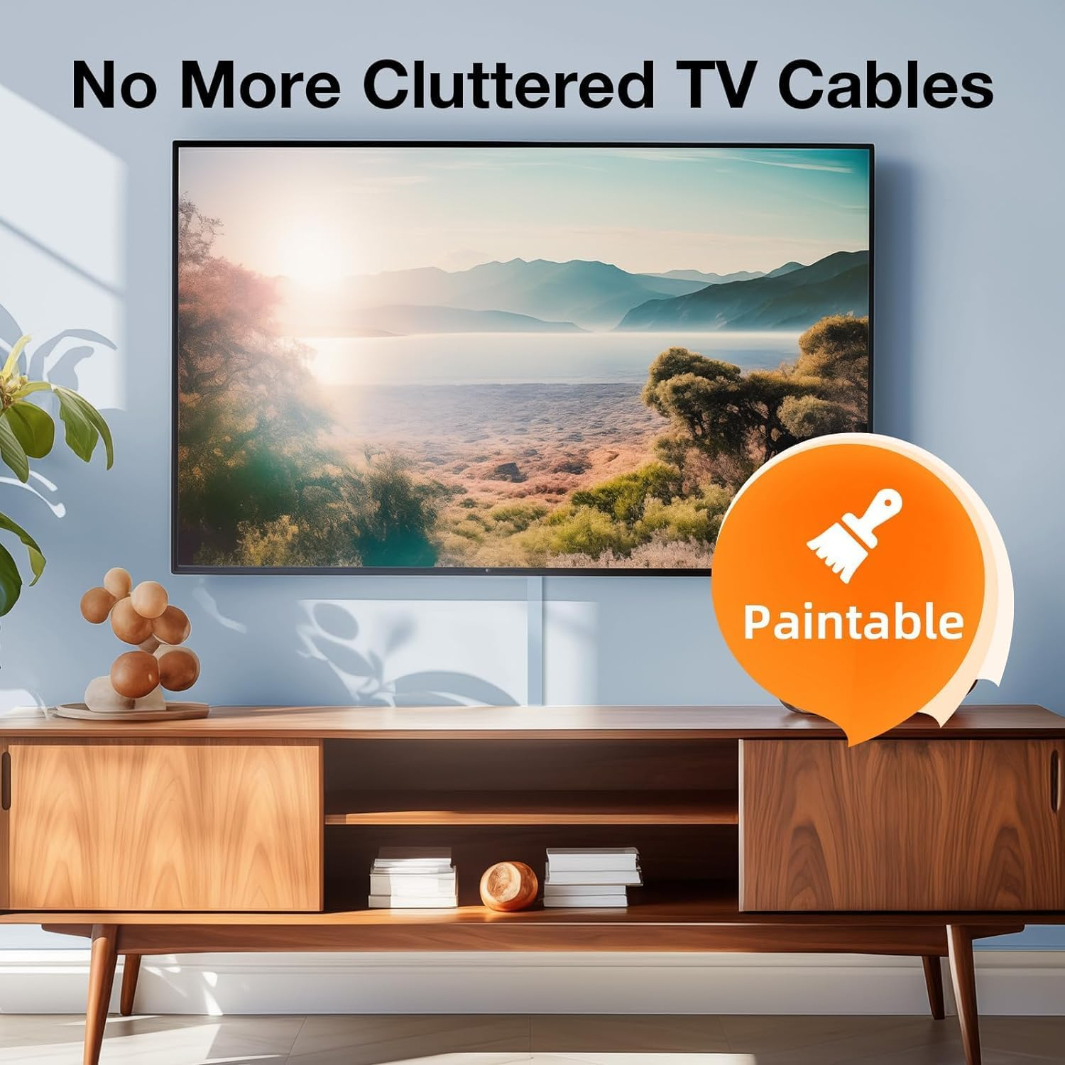 Cord Cover Raceway Kit, 157 Inch Cable Cover Channel, Paintable Cord Concealer System, Cord Wires Hider, Hiding Wall Mount TV Powers Cords in Home Office, 10X L15.7In X W0.95In X H0.55In, White image number 6