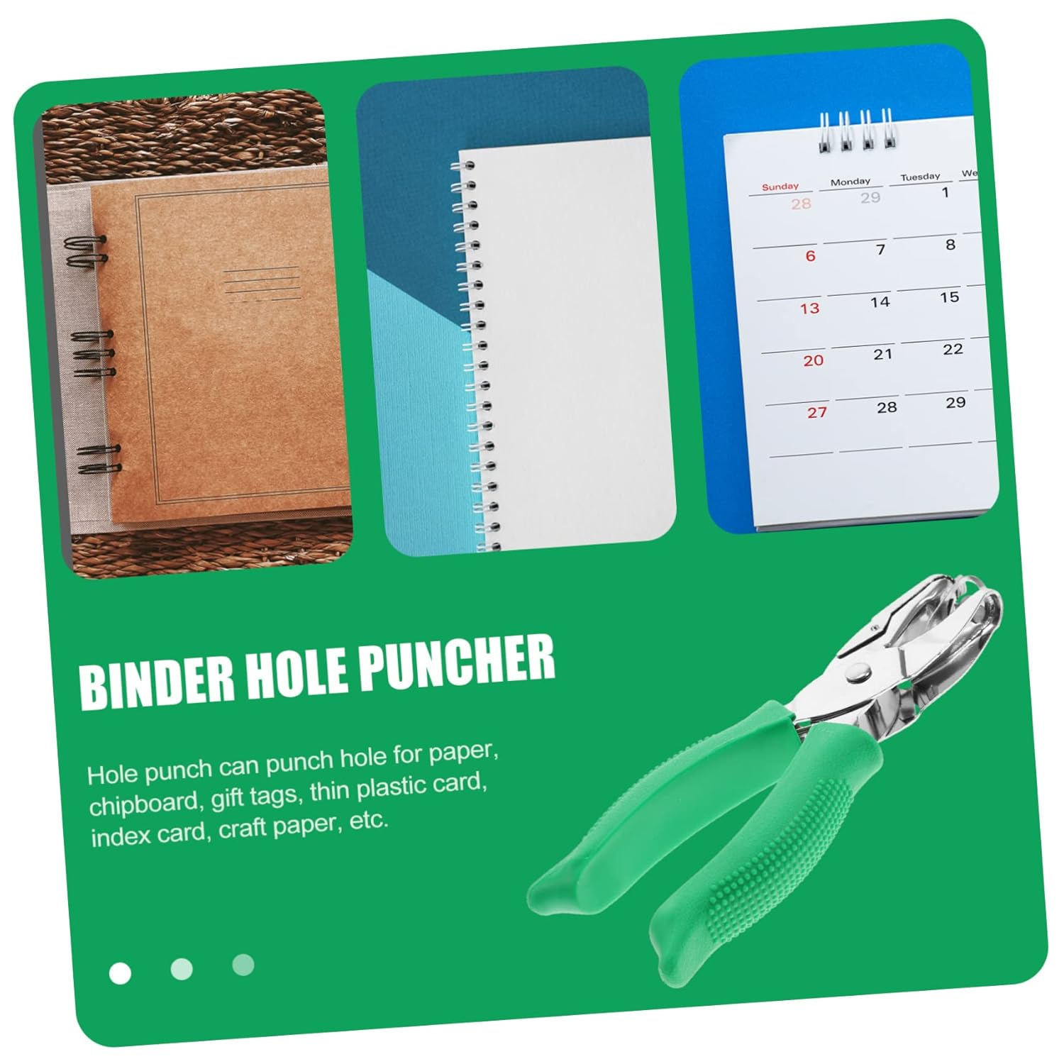 Operitacx 2Pcs Single Hole Punch Plier Metal Hand Puncher Tool for Paper and Crafts for Binder Hole Punching image number 1