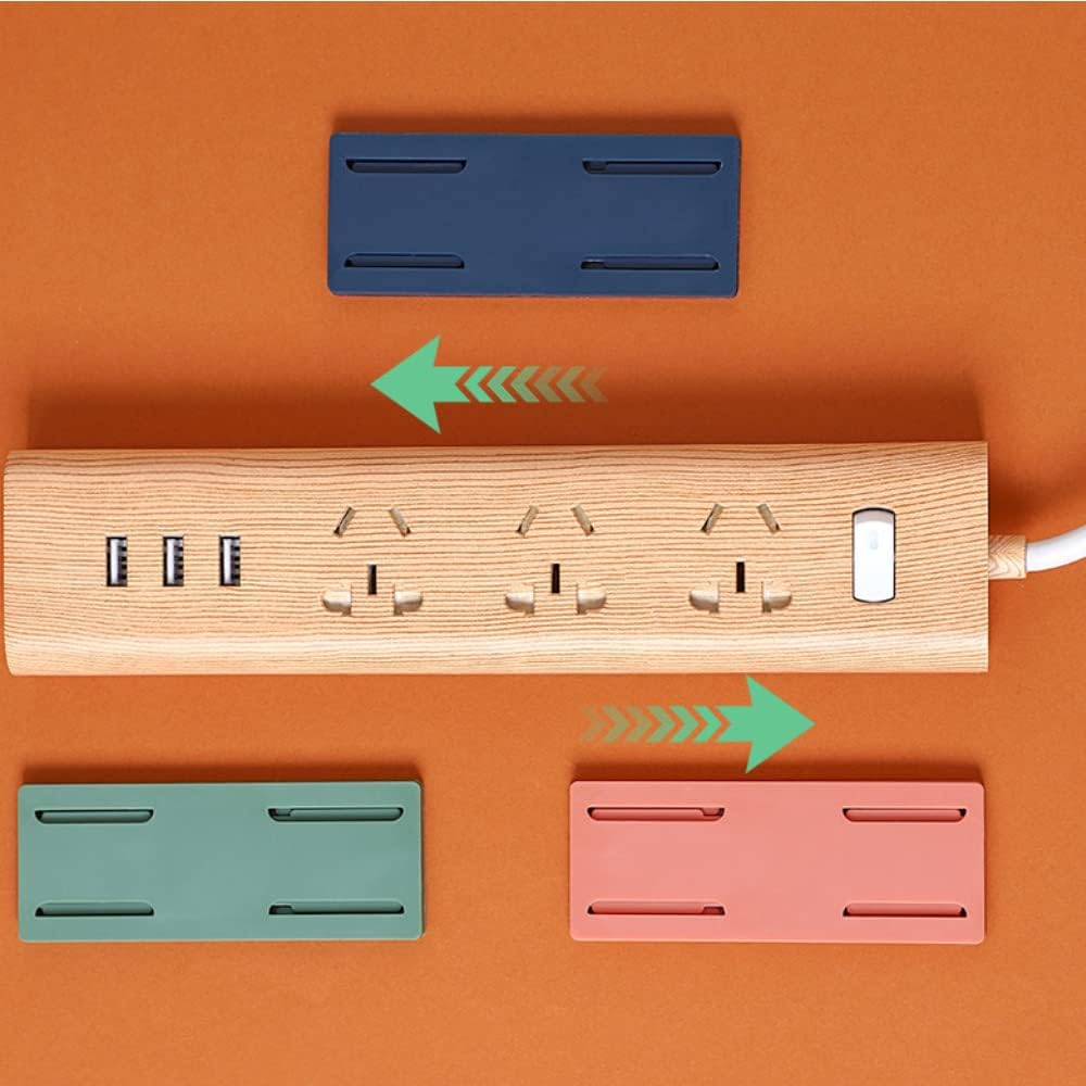 Poemtian Adhesive Punch-Free Socket Holder Power Strip Holder Fixator Desktop Mobile Plug-In Socket Fixer Bracket Stand for Kitchen Home Office (8PCS) image number 4