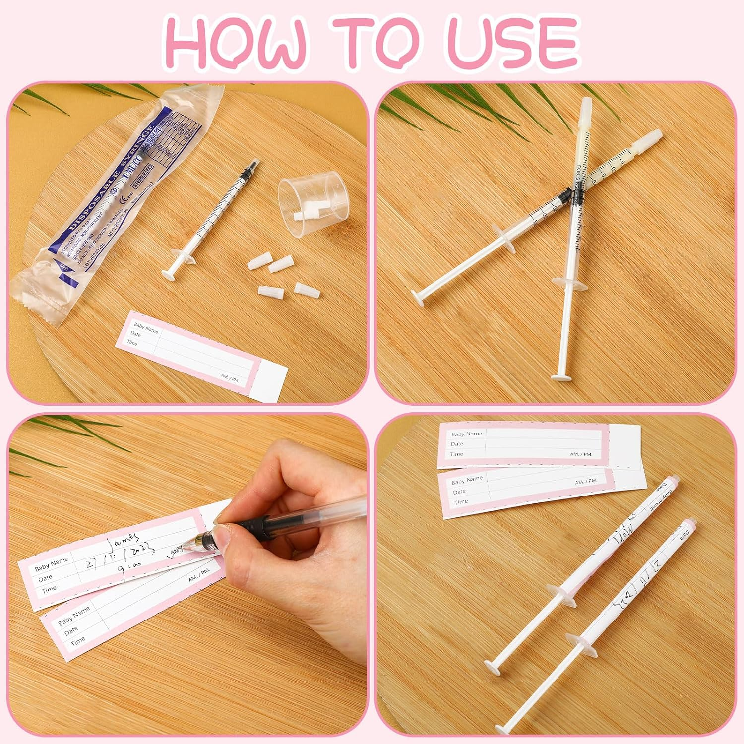 Trelaco 100 Set Colostrum Collector Kit Include 100 Sterile Sealed Breast Milk Collector No Needle Colostrum Syringes 100 Stickers 1 Measuring Cup Colostrum Collection for Breastmilk Essential (1 Ml) image number 3