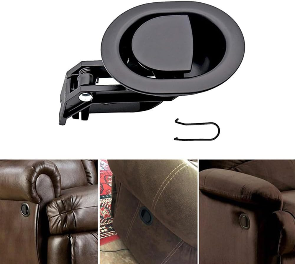 Sagasave Recliner Lever Handle Replacement Part, Black Release Lever Handle Buckle Parts Universal for Couch Chair Sofa, Furniture Repair (2 Pack)