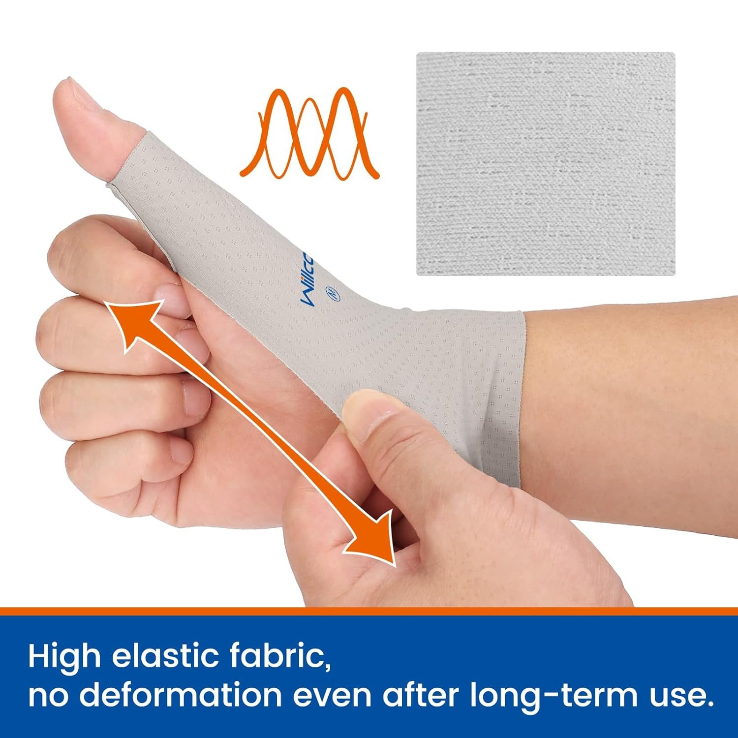 Willcom Thumb Wrist Brace Compression Sleeve (2 PCS) for Arthritis Pain Relief Protector Support, Soft Elastic Fabric Thumb Spica Splint Glove Liner for Women and Men -Fits Both Hands (Small) image number 6