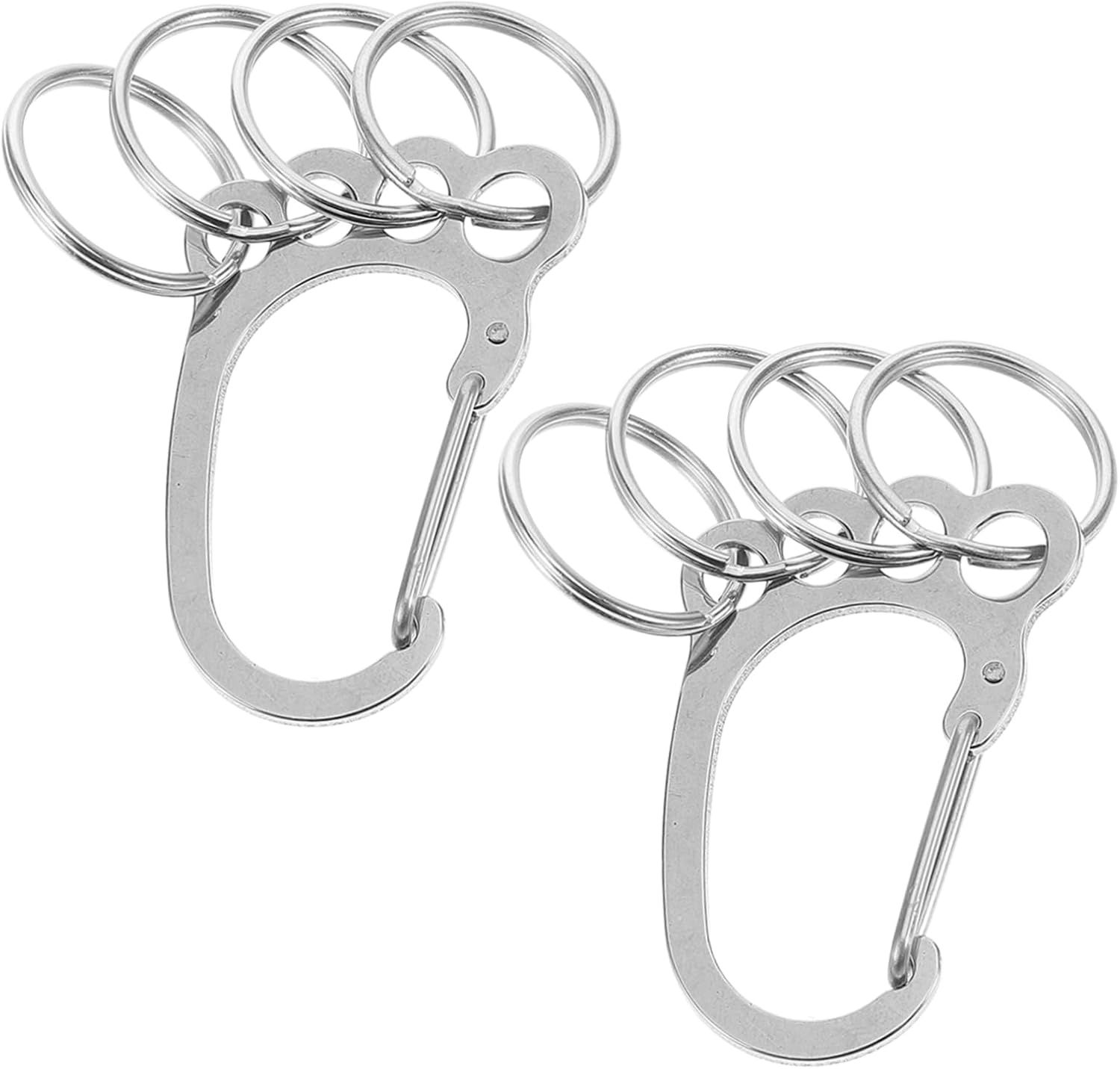 WOFASHPURET 2Pcs Multi-Ring Keychain Organizer Clip for Car Keys Keyring for Belt Pockets Backpacks image number 4