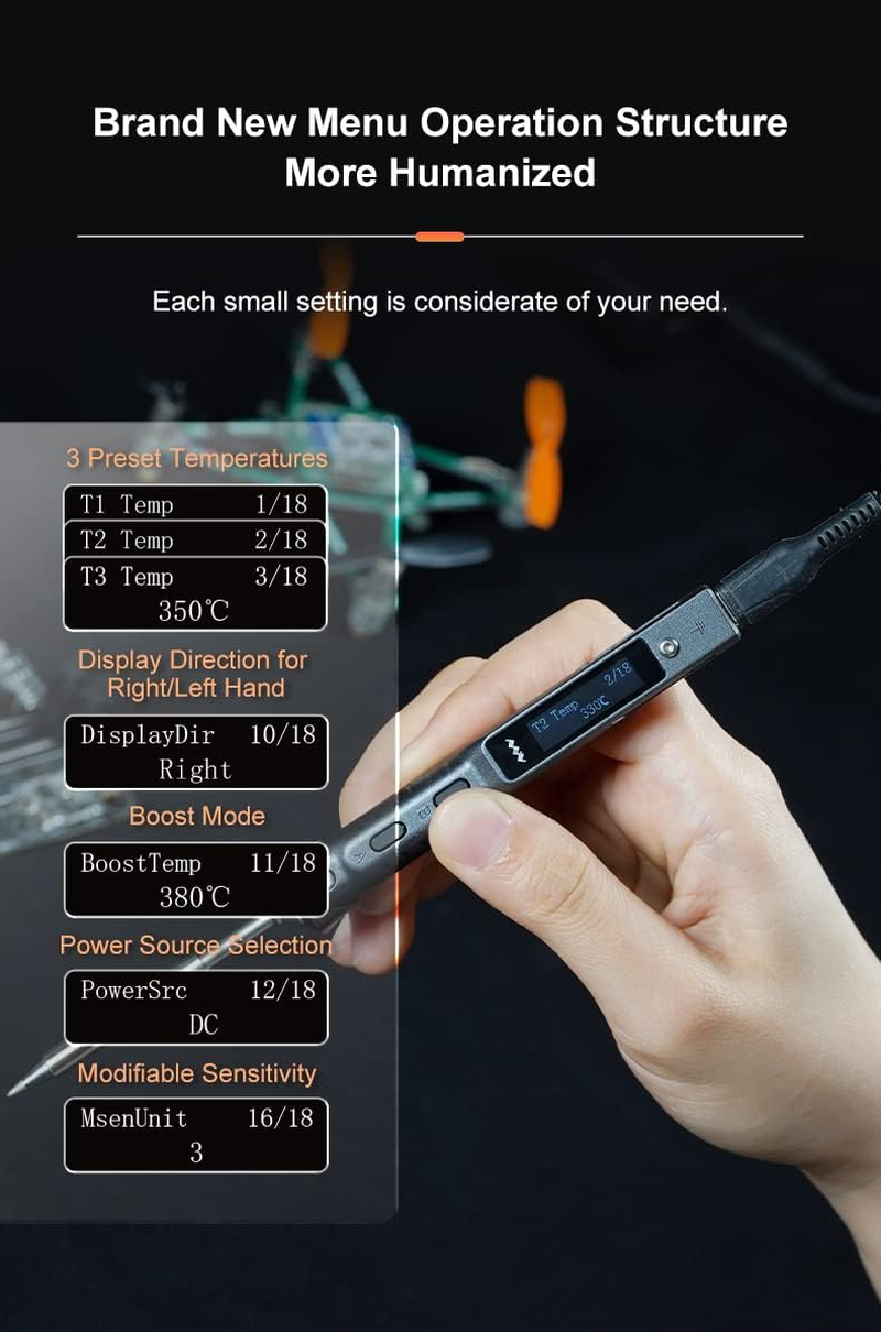 TOOLSAGE TS101 Digit Soldering Iron with I Tips Kit Upgrade Smart Programmable 90W PD 65W DC Type-C DC5525 image number 1