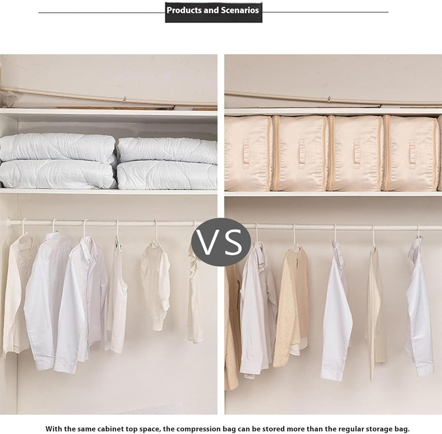 Ultra Space Saving Self Compression Organizer, 2024 New Ultra Space Saving Storage Tote for Comforters, Self Compression Moving Organizer Bags for Comforters, Clothes, Blankets (L(54*42*30Cm),Blue) image number 5