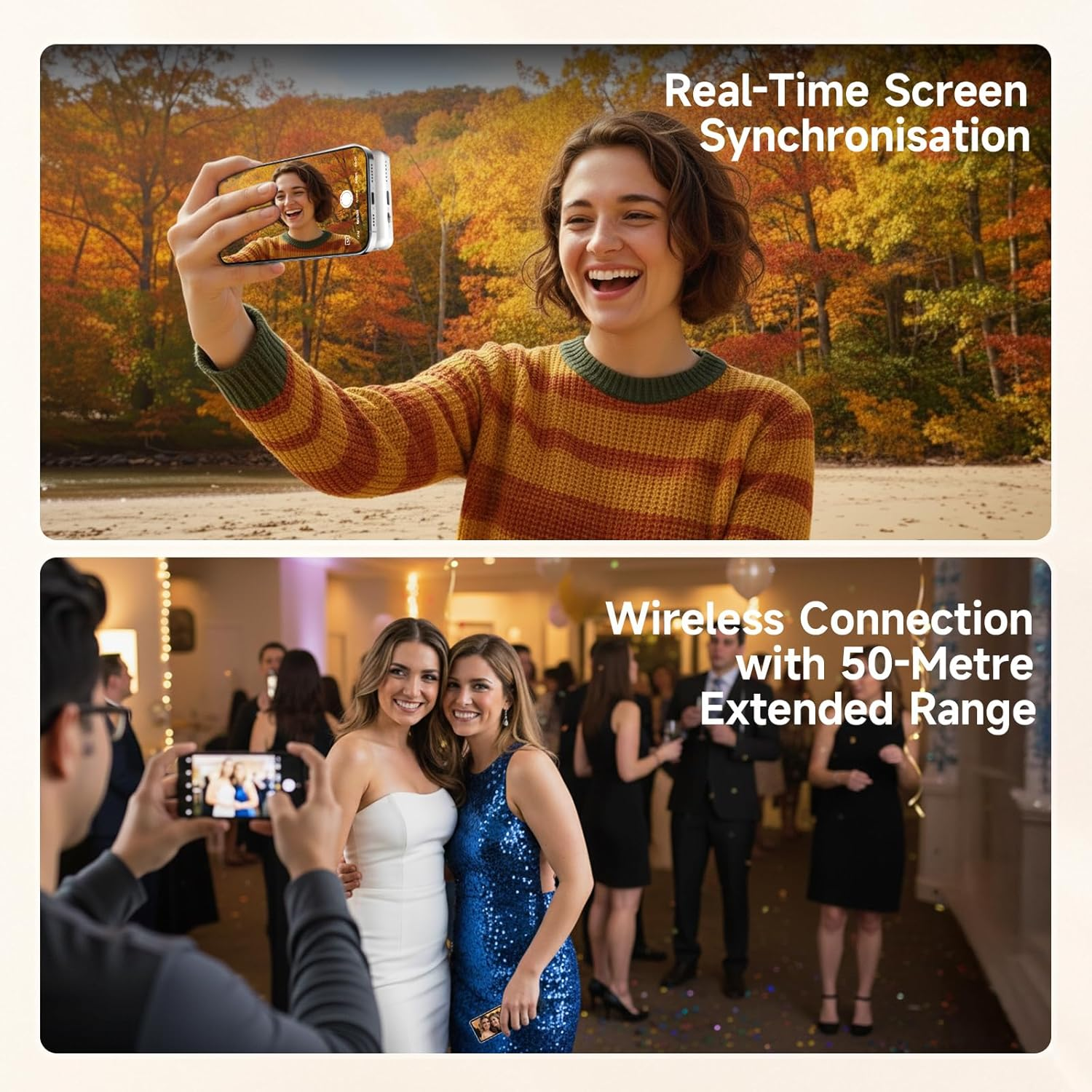 Rollei Easy Creator Selfie Monitor Mobile Phone Rear Camera Magnetic Vlog Screen Compatible with Smartphone Iphone and Android for Tiktok Live Stream Youtube White Selfie Monitor Mobile Phone Iphone image number 3