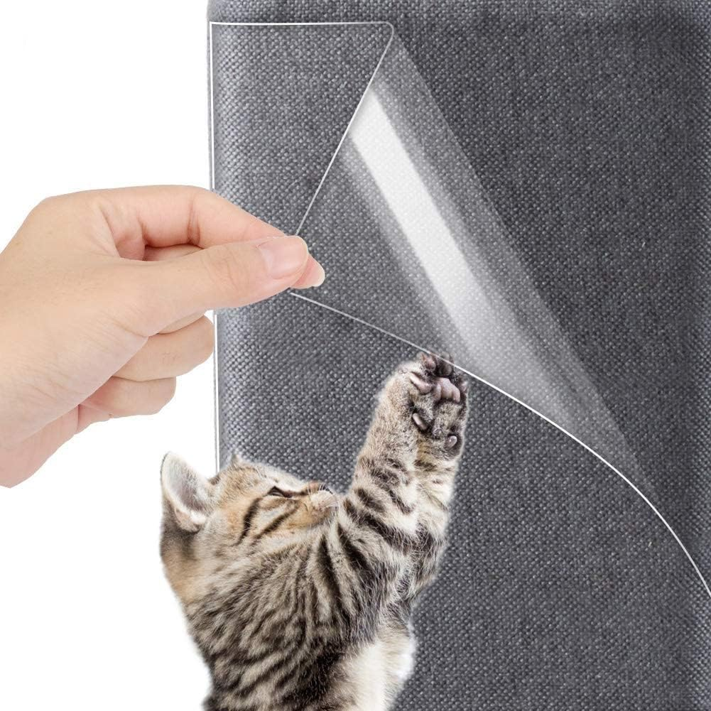 Ejoyous Cat Scratch Protection Self-Adhesive Scratch Protection Film for Sofa Furniture Sofa Scratch Protection Pad with 40 Pads Nails for Cat Lovers and Furniture Owners 4 Pieces M/L Code image number 2