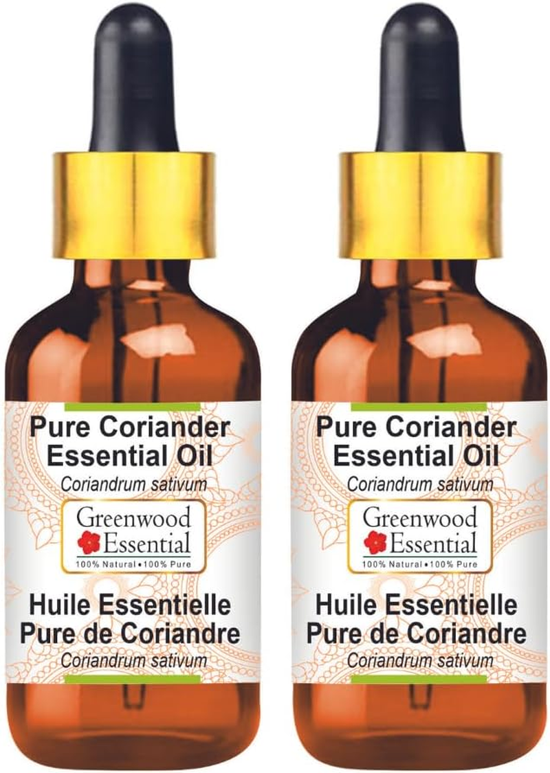 Greenwood Essential Pure Coriander Essential Oil (Coriandrum Sativum) with Glass Dropper Steam Distilled for Personal Care (Pack of Two) 100Ml X 2 (6.76Oz) image number 5