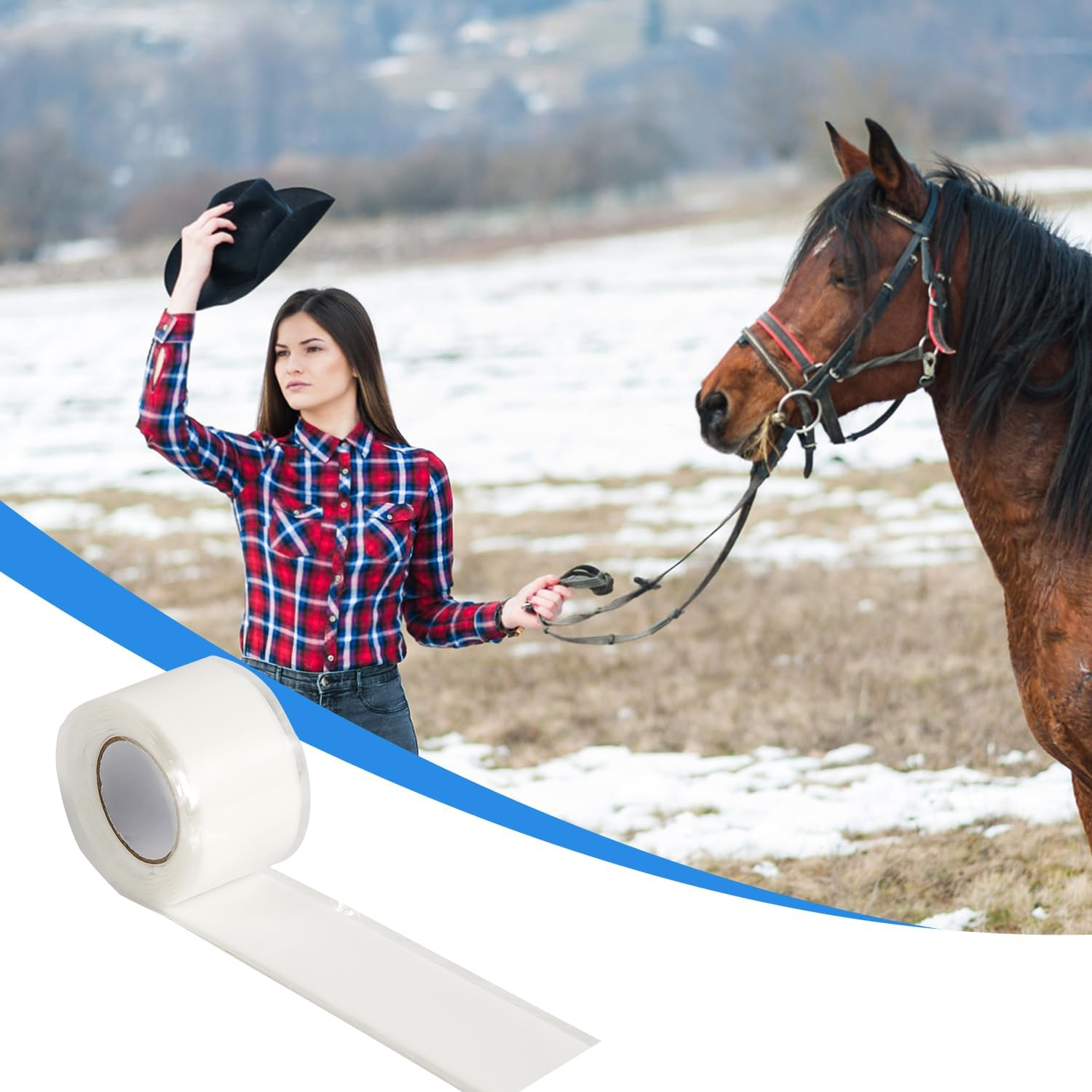 3 Rolls Horse Bit Wrap Tape, Elastic Horse Bit Guards Protector for Equines Equestrian, Silicone Horse Bit Accessories Protection for Horses Bit Care Supplies image number 5