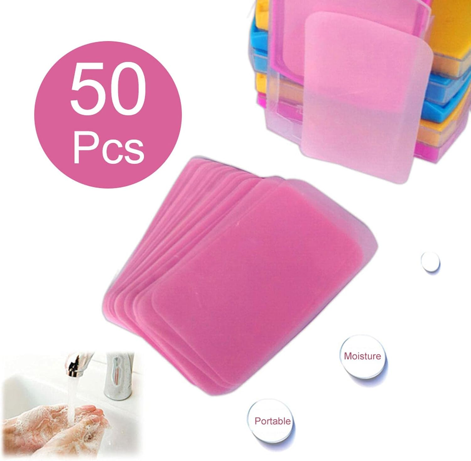 Travel Soap Sheets, Natural Scented Paper Soap Sheets | Travel Soap Sheets for -The-Go Hand Cleaning, Easily Add to Pocket, Purse, or Travel