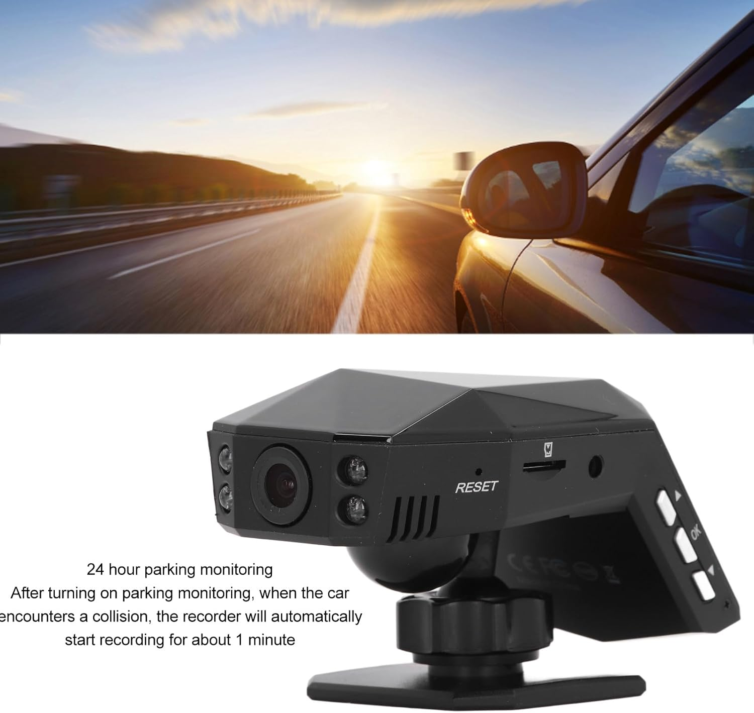 Car Dash Cam 10MP HD Lens 170 Wide Angle Night Vision WDR Loop Recording Parking Monitoring for Vehicles image number 2