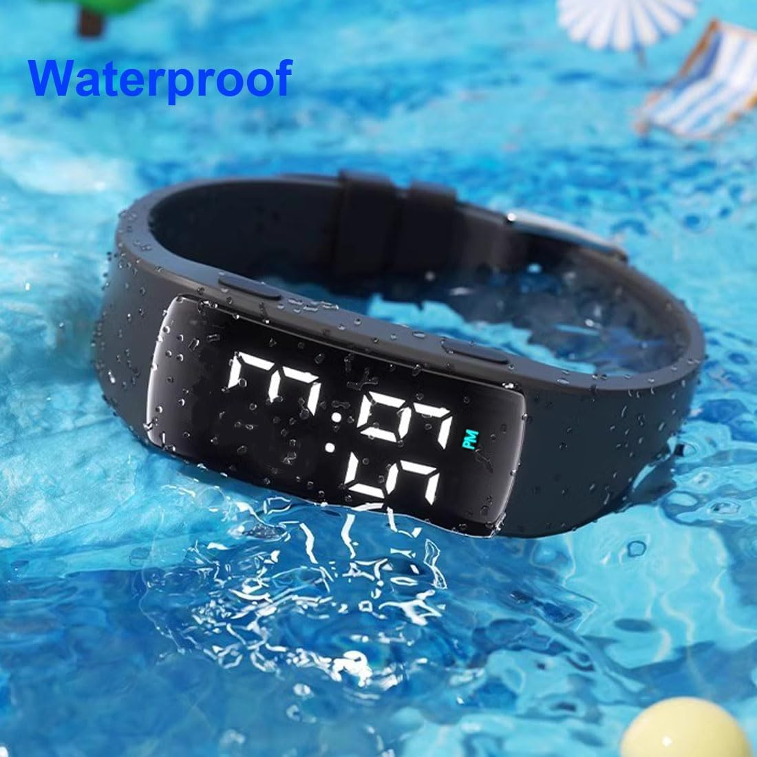 8 Alarm Silent Vibrating Alarm Watch Waterproof Medical Reminder Watch - with Timer and 8 Daily Alarms image number 6