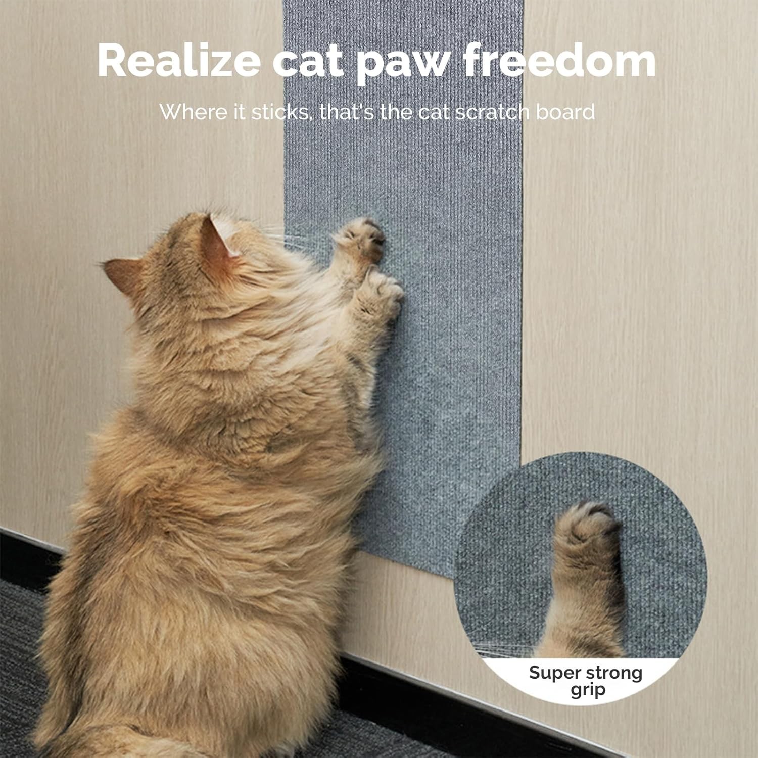 Pack of 2 Cat Scratching Mat, Self-Adhesive, 30 X 100 Cm, Scratching Mat for Cats, Cat Scratching Mat, DIY Cut to Size, Self-Adhesive Carpet, Cat Mat Underlay for Furniture, Couch, Sofa, Wall, Door image number 5