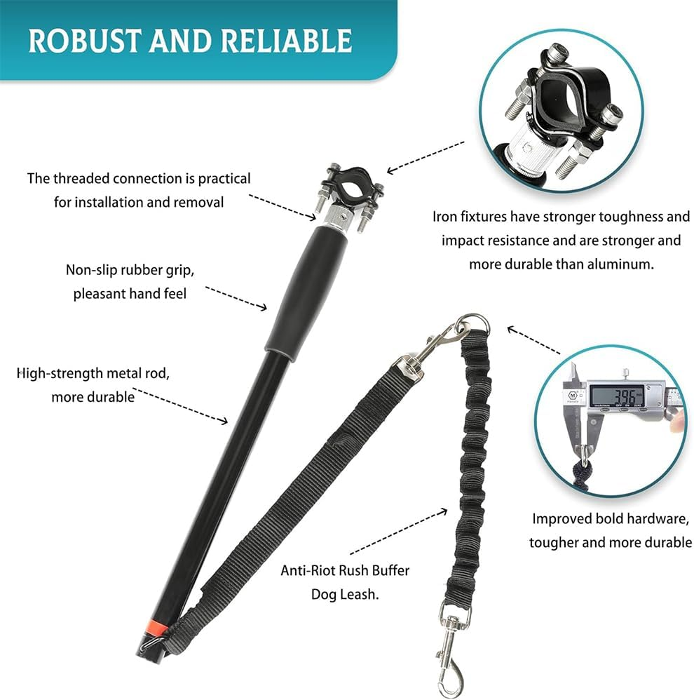 Dog Lead for Bicycle,New Upgrade Bicycle Dog Leash Exerciser,Easy Installation, Enhanced Control,Lead for Exerciser, Training, Jogging, Cycling, Bicycle-Cruises and Outdoor, Dog Walking Essentials image number 3