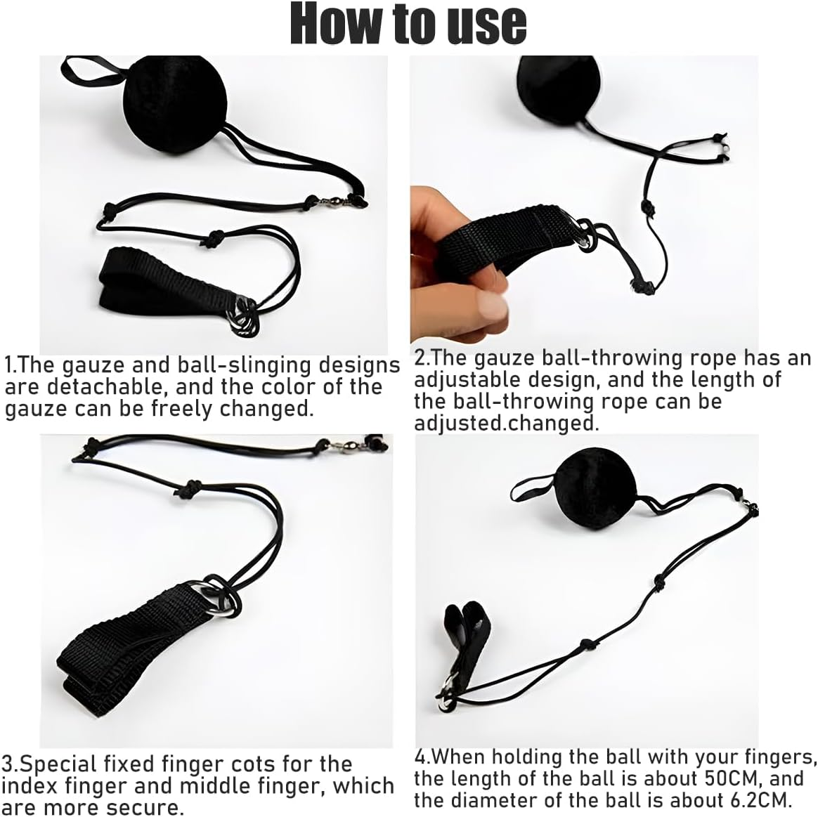 AIMALL 2-Pack Dance Silk Veil Poi Flags, Colorful Silk Belly Dance Scarves with Poi Balls for Dance Sports ，Black image number 4