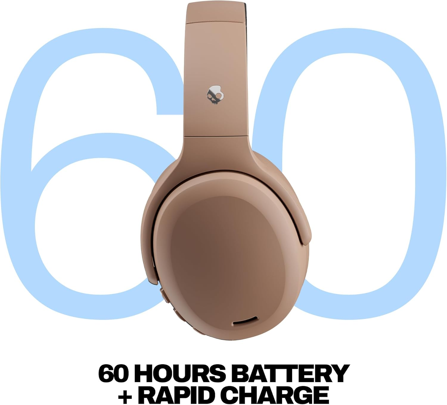 Skullcandy Crusher ANC 2 Bluetooth Noise Cancelling Headphones 50 Hour Battery Extra Bass Tech Usage Wireless Headphones with Built in Microphone with Android and Iphone Noise Cancelling - Base Tan image number 1