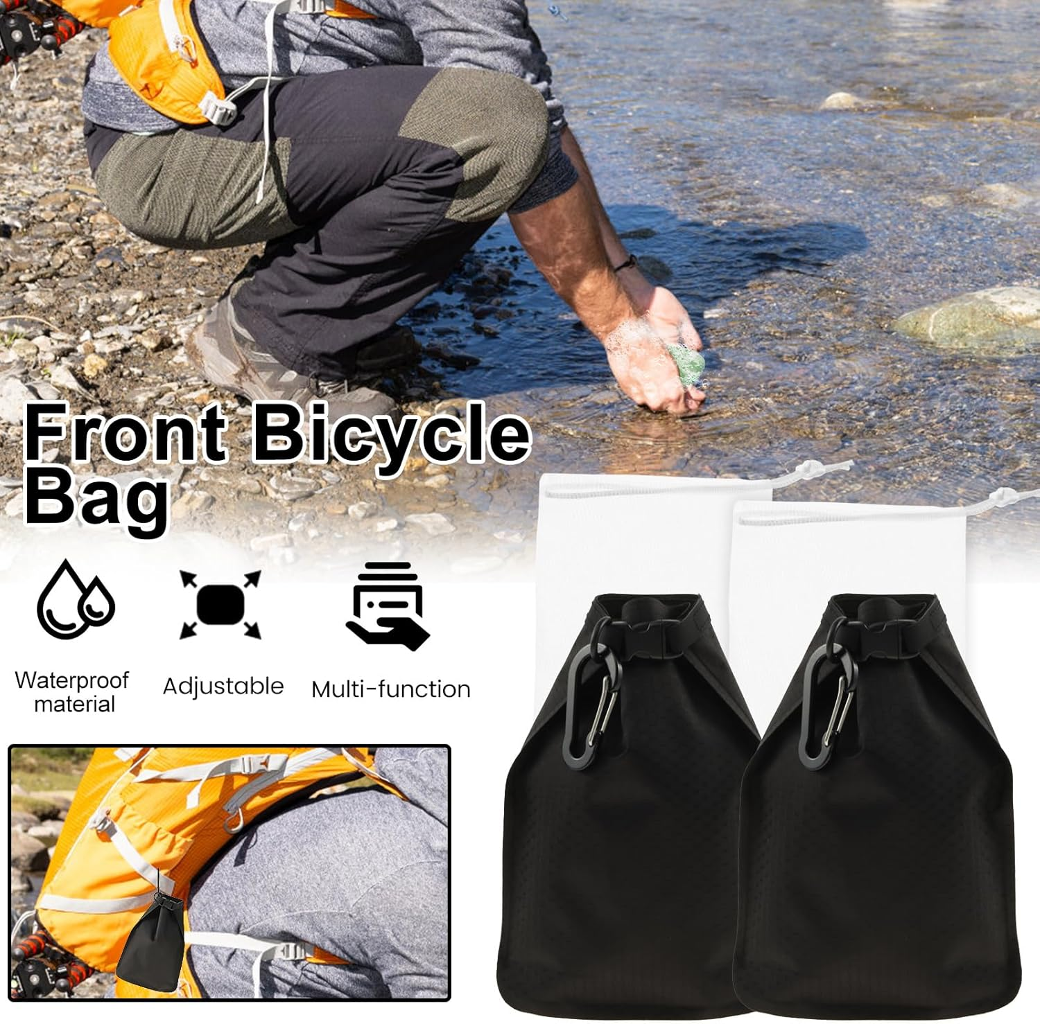 2 Pack Travel Soap Bag, Waterproof & Leakproof Soap Bar Case, Portable Soap Holder Travel Case, Soap Container Bag, Foldable Travel Soap Pouches for Shampoo Bars Travel Camping Enthusiasts (Color A) - Color A image number 2