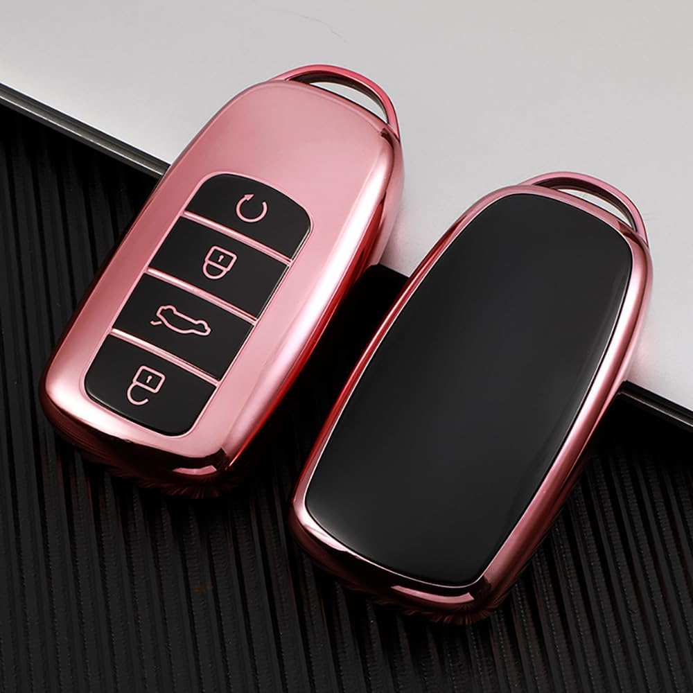 Ontto Car Key Fob Cover Fit for Chery Jaecoo J7 J8 J9 Tiggo 8 Pro Tiggo 8Plus 5 plus 7Pro Tiggo 7 Pro Max Omoda 5 C5 Key Holder TPU Smart Shell Case Keyring Keychain Auto Styling Accessories Pink 2 image number 4