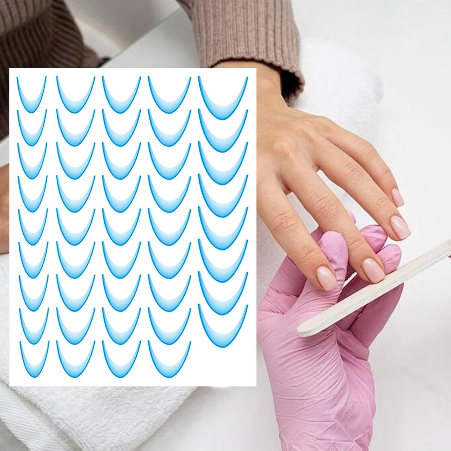 French Tip Stickers - Nail Stickers | Nail Strips | French Nail Stickers | French Tip Nail Stencils | Nail Forms Fringe Tips Guide Sticker | Decals Strips | Template Nail Tools for Nail image number 6