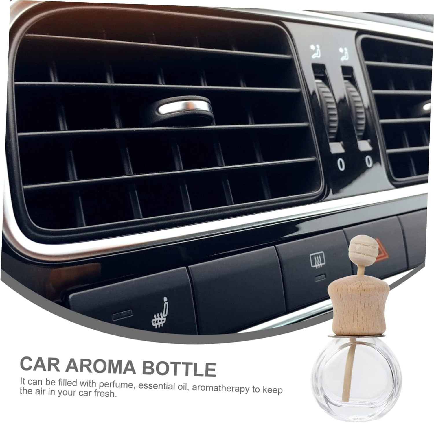 Holibanna 3Sets Car Aroma Diffuser Bottle Air Vent Essential Oil Diffuser Aromatherapy Bottle Diffuser for Car Vent Dressing Tables Room Bookshelf Wooden Lid 3Pcs*3 image number 6