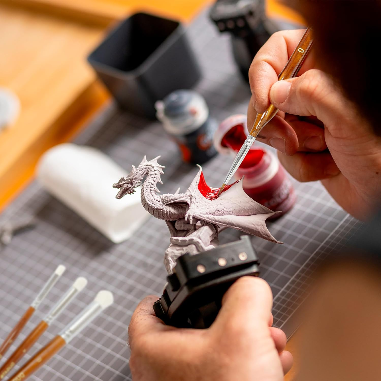 DUGATO Miniature Paint Brush Set, 15Pcs Model Brushes & Dry Brushes with Premium Bristle and Wood Handle, Fine Detailing for Acrylic Oil Watercolor Gouache, Paint by Number, Citadel, Figurine, 40K