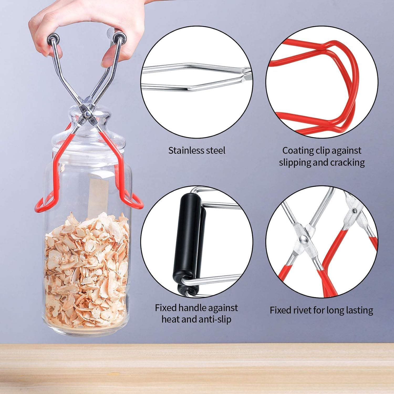 3 Pcs Canning Funnels for Wide and Regular Jars, Stainless Steel Wide Mouth Funnels, Metal Funnel Set for Kitchen Use, Transferring Liquid Power Mason Jam Grains, with Jar Tongs Lifter - Kit 1 image number 5