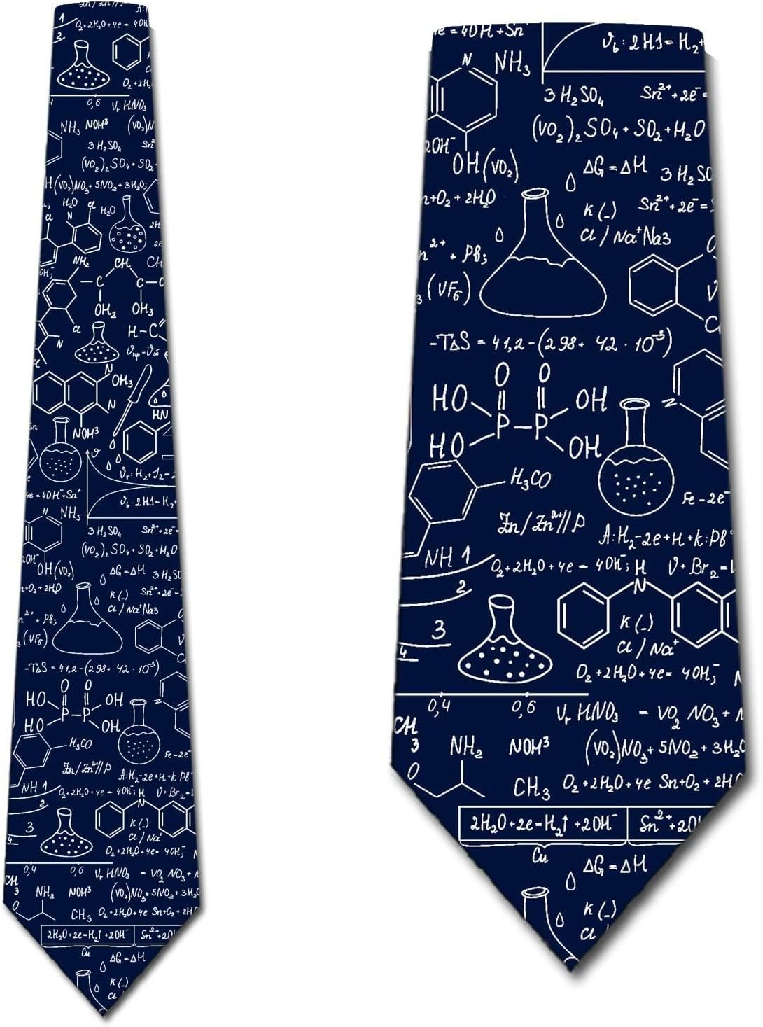 Three Rooker Science Ties Mens Chemistry Equations Necktie - Green Background image number 2