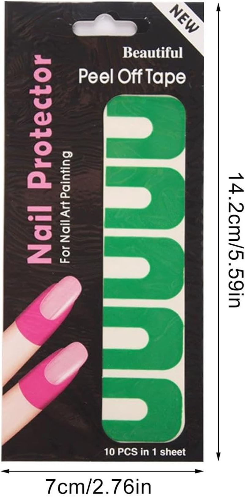Nail Polish Protector,Soft Elastic U-Shape Nail Polish Guards - Spill Proof Stickers, Peel off Nail Stickers, Nail Tape for Fingers - Green image number 6