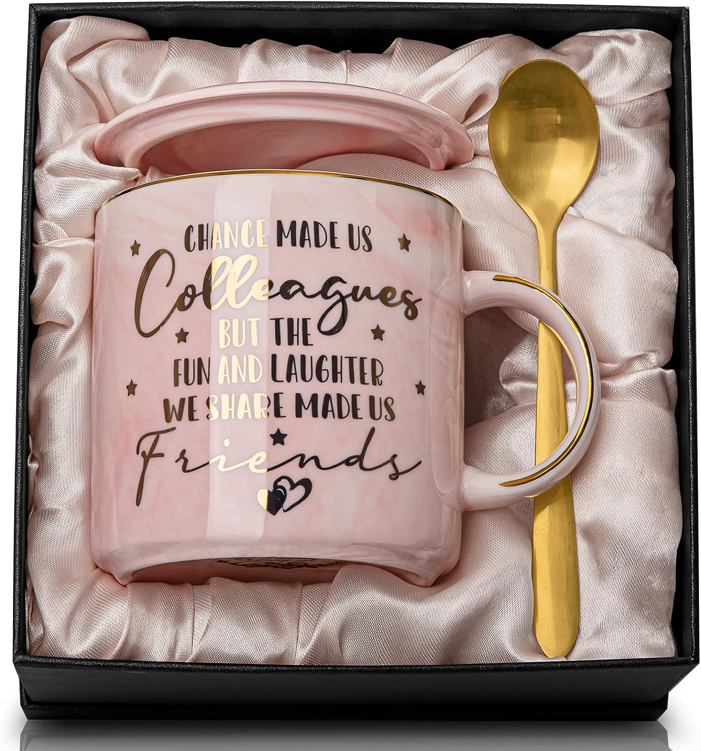 Coworker Leaving Gifts for Women, Farewell Gifts, Going Away Gifts for Coworker,Friends,Work Bestie, Chance Made Us Colleagues - Pink 14Oz Marble Coffee Cup Mug, Office Appreciation Gifts for Coworker image number 6