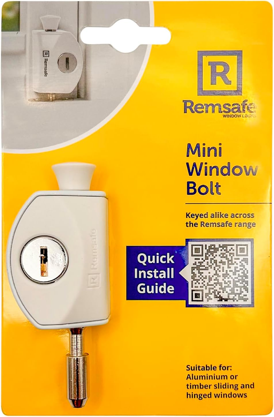 Remsafe Mini Window and Door Bolt, White