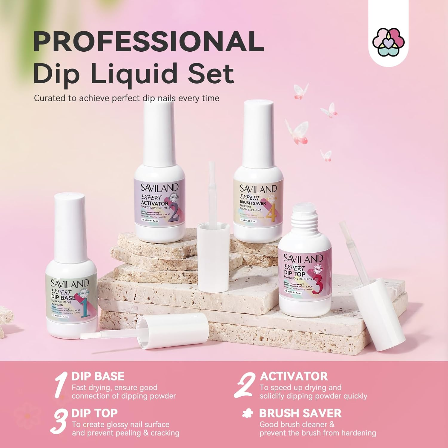 SAVILAND Dip Powder Nail Kit with Drill - 20 Colors Summer Neon Dip Nails Powder Starter Kit with Everything Dip Liquid Dipping System Base Top Coat Activator Manicure Art Salon DIY Christmas Gift image number 3