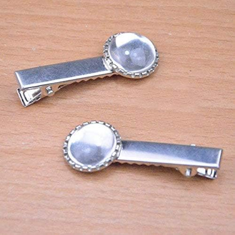 Bronagrand 100 PCS Silver Alligator Hair Clip Flat Top with Teeth for Arts & Crafts Projects, Dry Hanging Clothing, Office Paper Document Organization,Hair Care(1.26 Inch) 1.77INCH image number 3