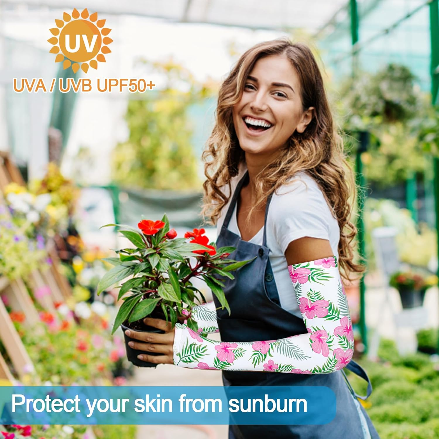 4 Pairs Gardening Sleeves Anti-Slip Arm Protection with Thumb Hole Sun Sleeve Cooling Arm Sleeves for Women Men Outdoor - Mixcolor-C image number 3