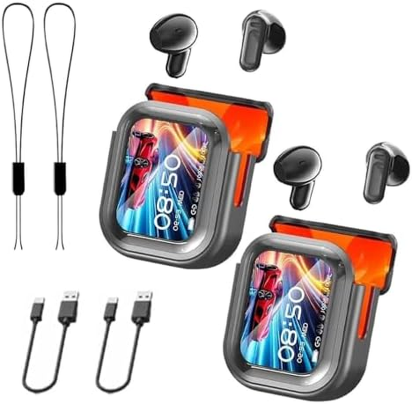 NE20 Earbuds, Bluetooth 5.4 LED Display High Fidelity Waterproof Wireless Earphones, Bluetooth Earphones, 48H Battery, IPX6 Waterproof & AI Translation, for Travel Business (Black,1Pc)