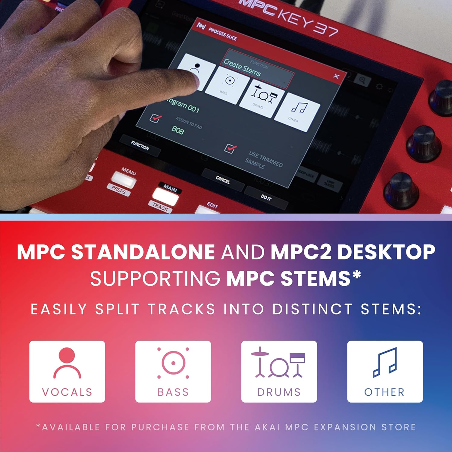 Akai Professional MPC Key 37 Standalone Production Workstation, Drum Machine, MIDI Keyboard, Synthesizer with Wifi, Bluetooth, Touchscreen, Plug-Ins image number 3